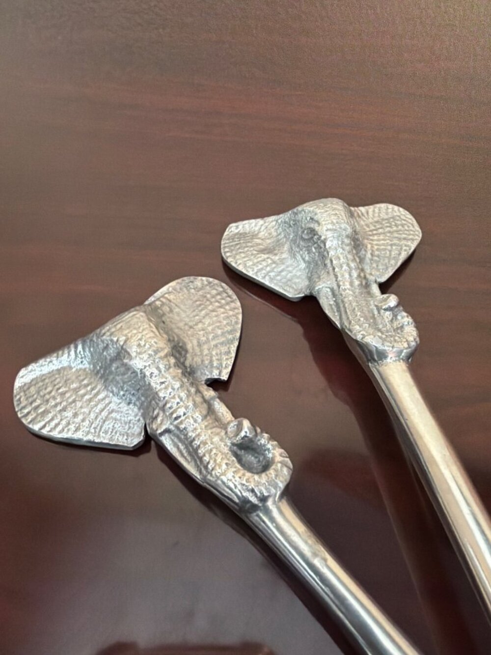 Vintage Aluminum Elephant Centerpiece Bowl with Servers Safari Wildlife Decor - Picture 11 of 16